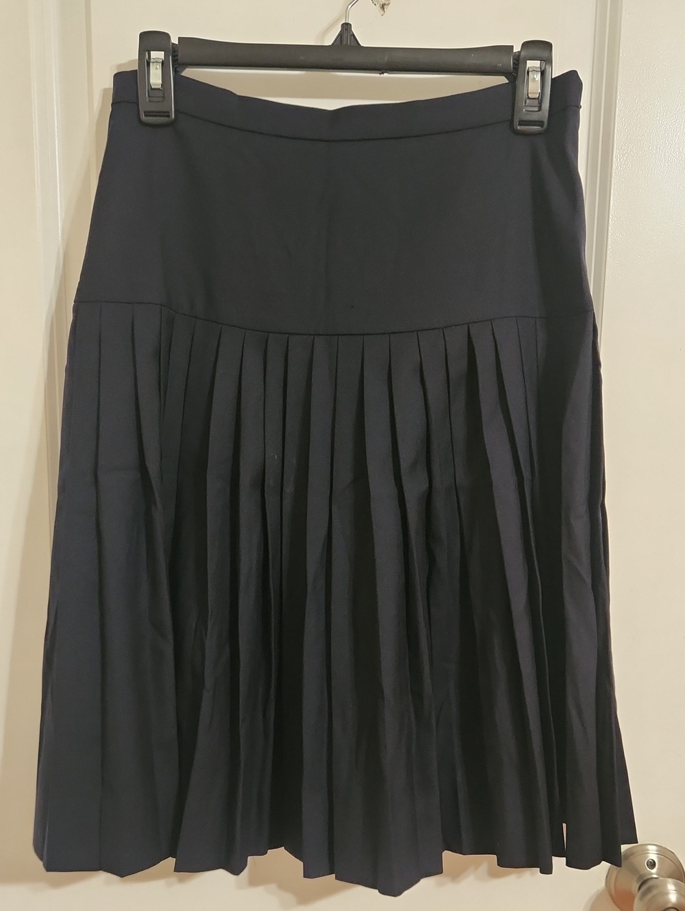 J. Crew Dark Navy Pleated A-Line Skirt